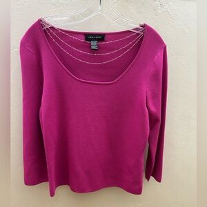 Cable & Gauge Fuchsia Knit Top